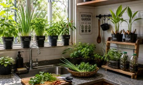 Ilustrasi dapur dan kebun untuk artikel Ketika Dapur dan Kebun tidak Lagi Terpisah