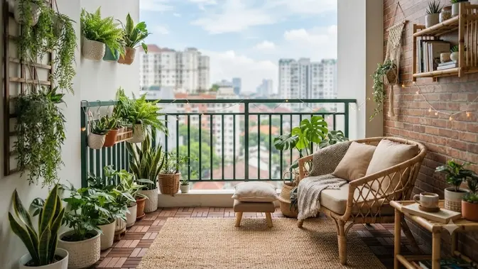 Ilustrasi dekorasi balkon minimalis untuk artikel 10 Dekorasi Balkon Minimalis yang Bikin Ruang Terasa Luas