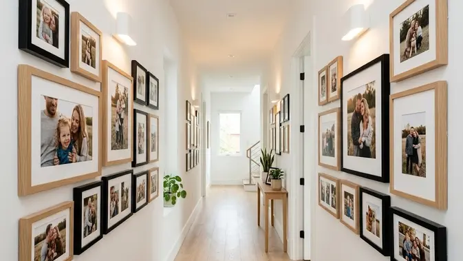 Ilustrasi galeri foto keluarga untuk artikel Ubah Lorong Sempit jadi Galeri Foto Keluarga yang Hangat