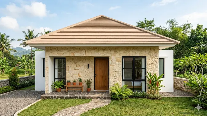 Ilustrasi rumah limasan modern untuk artikel 6 Ide Rumah Limasan Modern yang Adem dan Kekinian