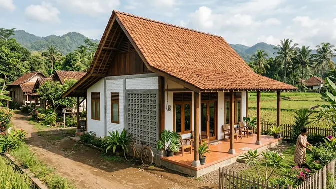 Ilustrasi rumah sederhana 3 kamar untuk artikel 7 Desain Rumah Sederhana 3 Kamar di Kampung Hemat Biaya