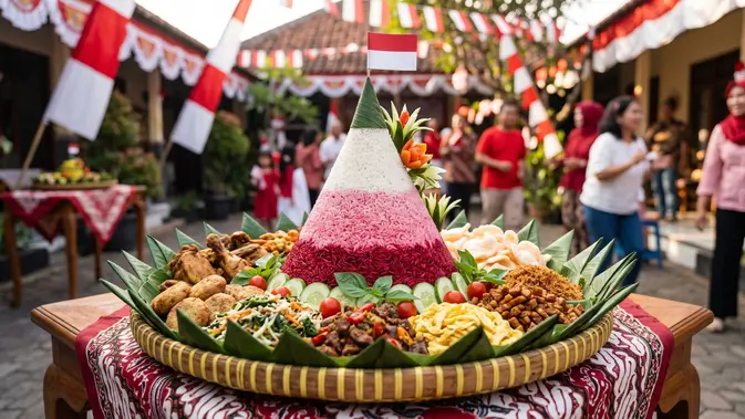Ilustrasi tumpeng kemerdekaan untuk artikel 10 Inspirasi Tumpeng Kemerdekaan: Unik dan Kreatif